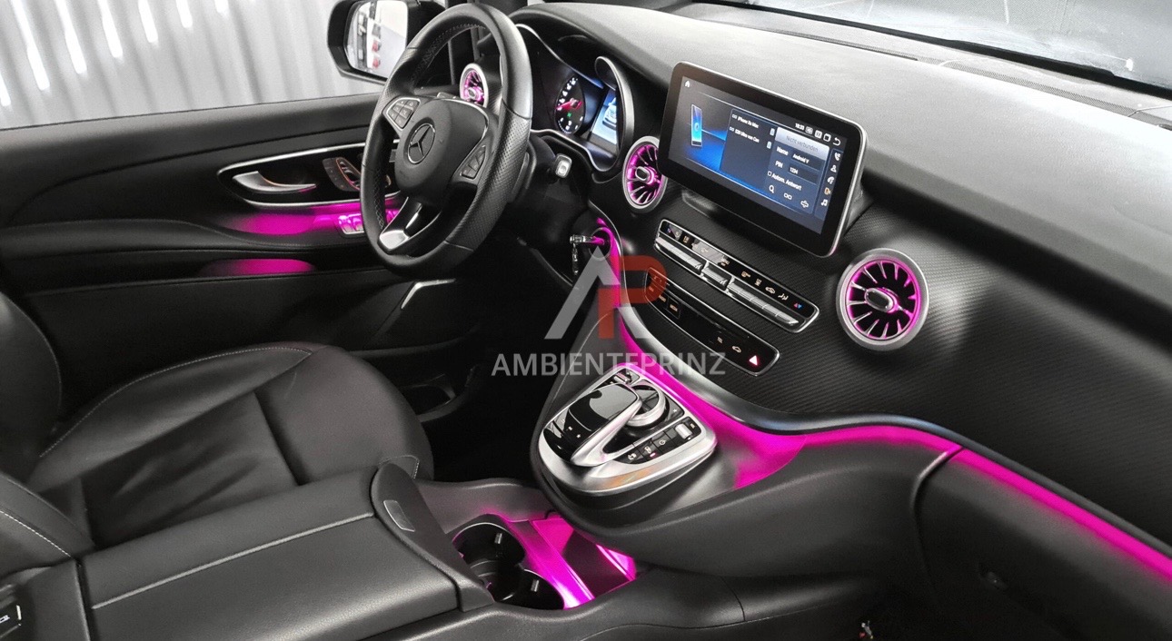Ambientebeleuchtung für Mercedes V-Klasse W447 mit 64 Farben inkl. Einbau  (Nachrüstung) – Ambientprinz