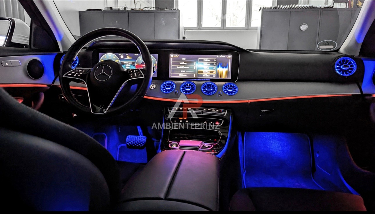 Ambientebeleuchtung für Mercedes E-Klasse W213 mit 64 Farben inkl. Einbau  (Nachrüstung)