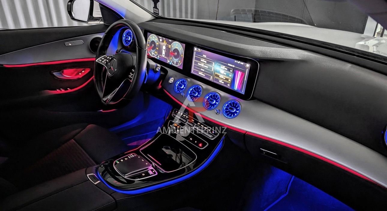 Ambientebeleuchtung für Mercedes E-Klasse W213 mit 64 Farben inkl. Einbau  (Nachrüstung) – Ambientprinz