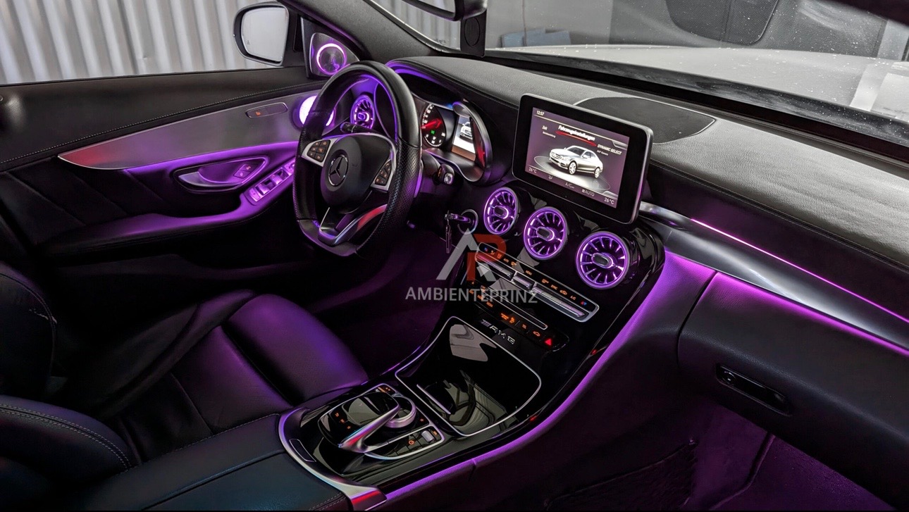 Ambientebeleuchtung für Mercedes C-Klasse W205 mit 64 Farben inkl