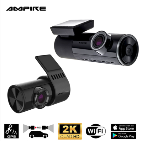 AMPIRE Dual-Dashcam in 2K (Quad HD) Auflösung, WiFi, GPS