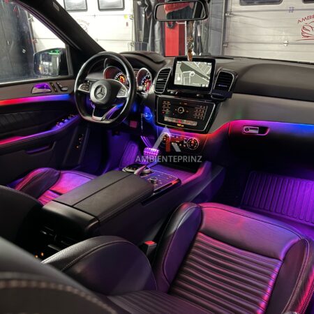 Ambientebeleuchtung für Mercedes GLE W166 mit 12/64 Farben inkl. Einbau Ambientebeleuchtung für Mercedes GLE W166 mit 12/64 Farben inkl. Einbau