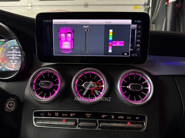 Luftdüsen-Beleuchtung (Vorne+Hinten)  für Mercedes C-Klasse W205/S205 inkl. Einbau (Nachrüstung)