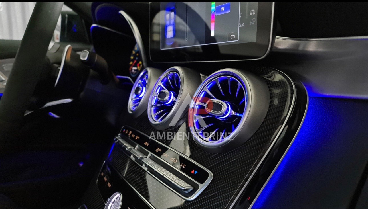 Ambientebeleuchtung für Mercedes C-Klasse W205 mit 64 Farben inkl. Einbau  (Nachrüstung)