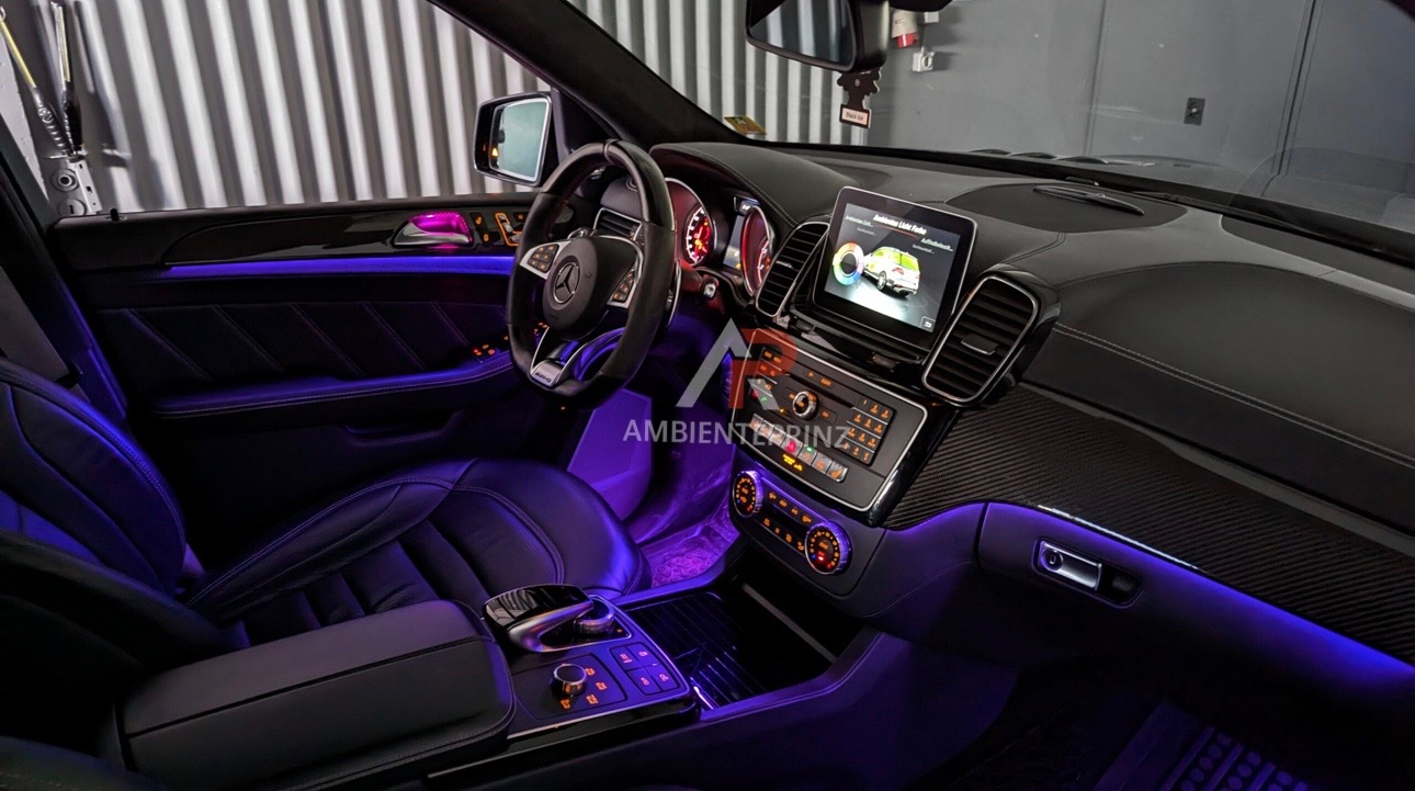 Ambientebeleuchtung für Mercedes GLS X166 mit 12/64 Farben inkl. Einbau
