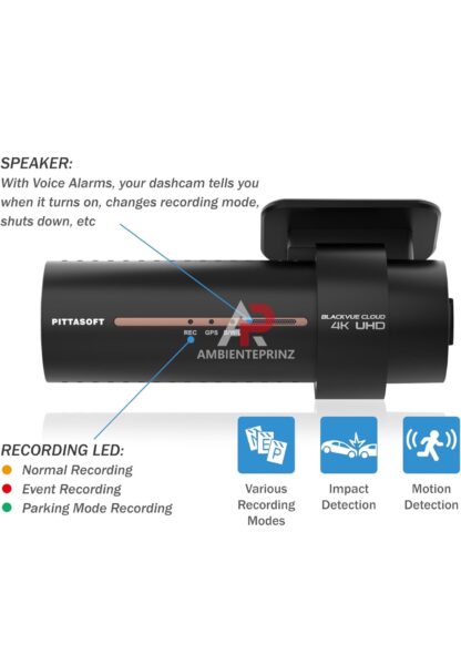 BlackVue DR970X-2CH 256GB Dashcam + Heckkamera, 4K Ultra HD, Cloud/WLAN, GPS, Intelligenter Park-Modus