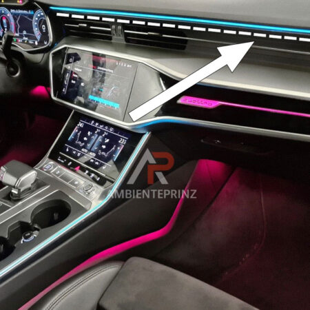 Cockpit Dekor Leiste (Lange Rechts und Kurze Links) für die Audi Modelle A6 A7 (C8/4K) – Q7 SQ7 (4M) – Q8 SQ8 RSQ8 inkl. Einbau (Nachrüstung)