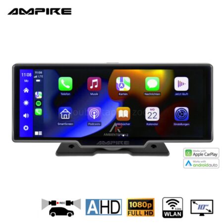 AMPIRE Smartphone-Monitor 25.4cm (10“) AHD Dual-Dashcam & Rückfahrkamera