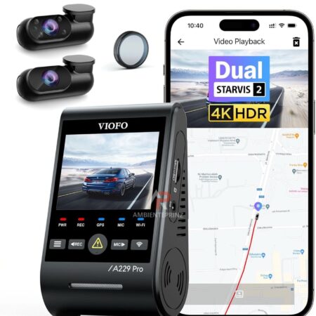 Dashcam – VIOFO A229 Pro 3 Lens 4K + 2K + 1080P, Dual STARVIS 2, HDR vorne hinten innen Dashcam inkl. Montage und Hardwire Kit mit 3 Stufen