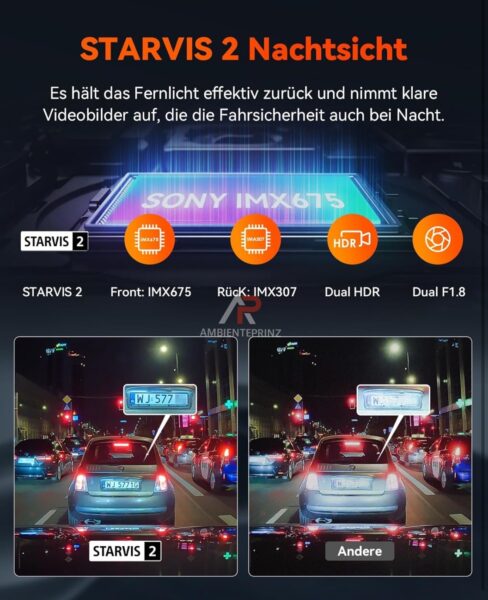 Dashcam - Vantrue S1 Pro mit Parkmodus inkl. Einbau und Hardwire Kit mit 3 Stufen