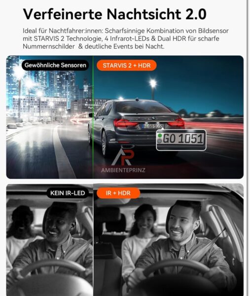 Vantrue N2X Dashcam inkl. LTE‑Modul inkl. Einbau