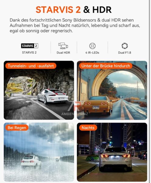 Vantrue N2X Dashcam inkl. LTE‑Modul inkl. Einbau