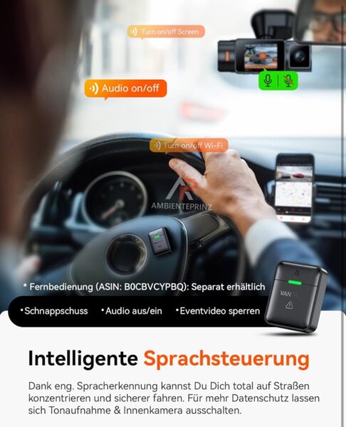 Vantrue N2X Dashcam inkl. LTE‑Modul inkl. Einbau