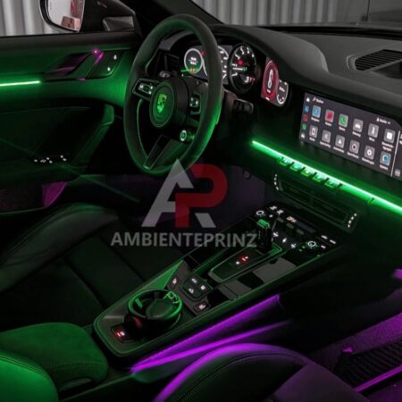 Ambientebeleuchtung für Porsche 911 (992) 2020 – 2025 inkl. Einbau (Nachrüstung) Ambientebeleuchtung für Porsche 911 (992) 2020 – 2025 inkl. Einbau (Nachrüstung)