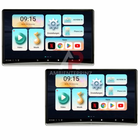 2x Kopfstütz Monitor mit Kopfstützen-Halterung der Marke AMPIRE 12.4″, HDMI In/Out RSE